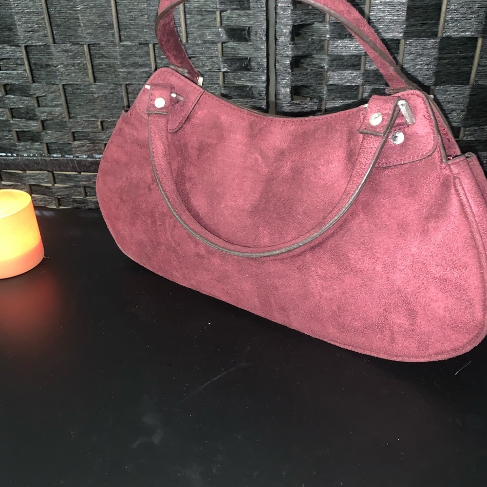 Elegant Burgundy Suede Women's Bag